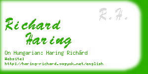 richard haring business card